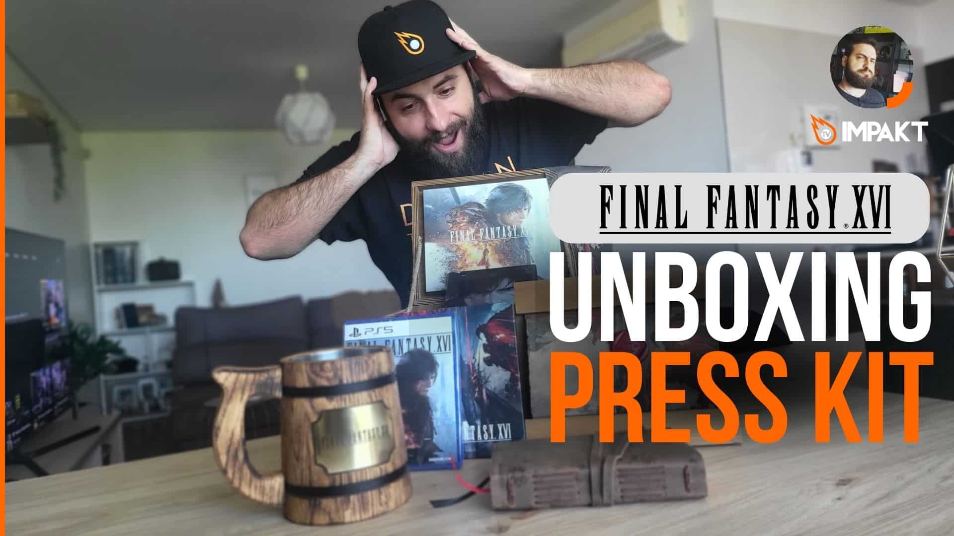 thumbnail do unboxing do press kit de Final Fantasy XVI